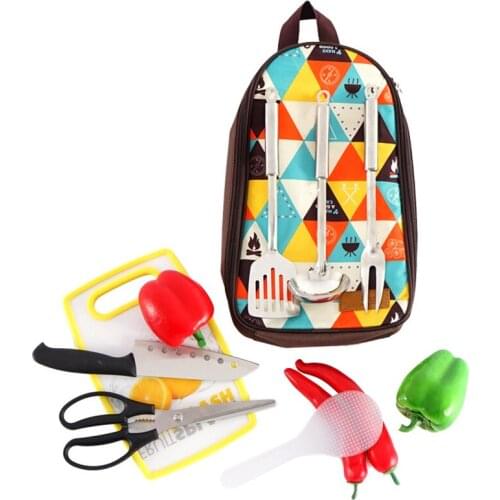 Hot Selling 7pcs/set Camping Kitchenware Set Barbecue Tool Set Portable Cookware Barbecue Kit for Outdoor Travel Camping