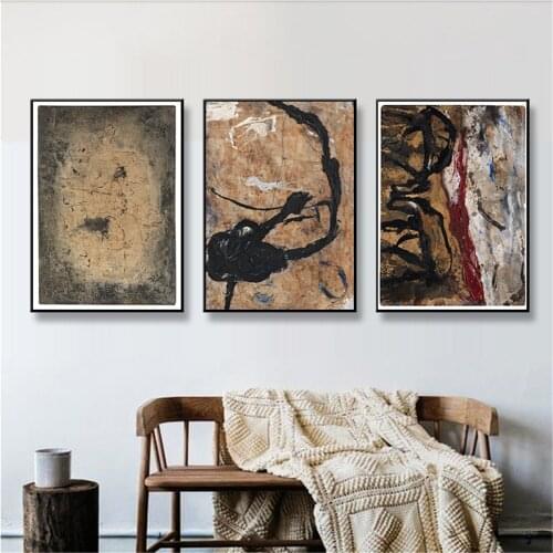 Brown Abstract Graffiti Poster Canvas Print Painting Wall Art Living Room Home Decoration