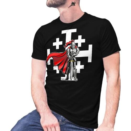 Crusaders with Jerusalem Cross Crusade Latin Church Crux T-Shirt. Summer Cotton O-Neck Short Sleeve Mens T Shirt New S-3XL