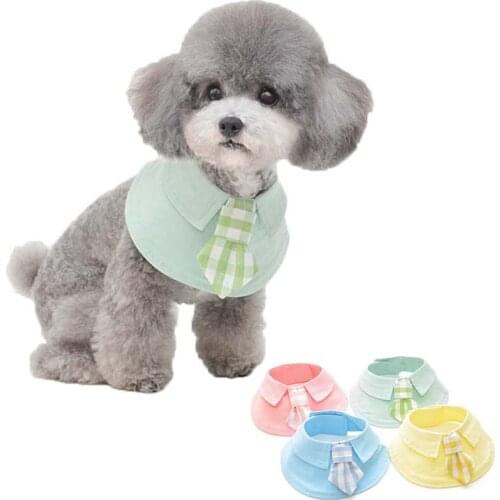 Small Dog Little Shawl Pet Plaid Tie Scarf Saliva Towel Dog Clothes Accessories Jewelry Puppy Clothes Scarf Shawl