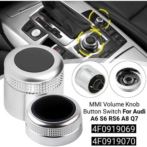 Multimedia MMI Volume Knob Rotary Button Switch Cover 4F0919070 4F0919069 For Audi A6 Allroad S6 RS6 A8 Q7