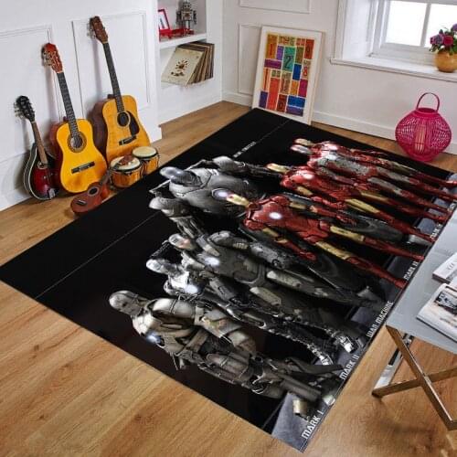 Cartoon playmat Marvel The Avengers Resin Carpet Iron Man Captain America Rug Christmas Gift for Kids Drop Shipping
