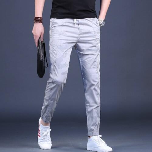 Mens Jogging Pants Fashion Sports Thin Gray Camouflage Fitness Slim Fit Mens Casual Joggers Trousers