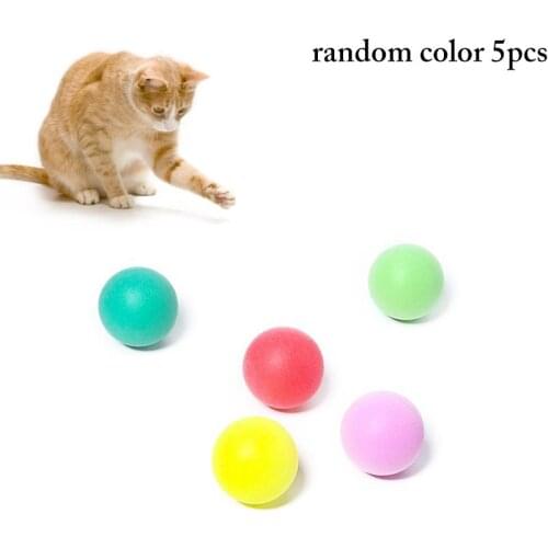 5PCS Pet Toys Ball Interactive Cat Dog Play Chewing Rattle Scratch Ball Solid Color Funny Training Balls Gatos Supplies