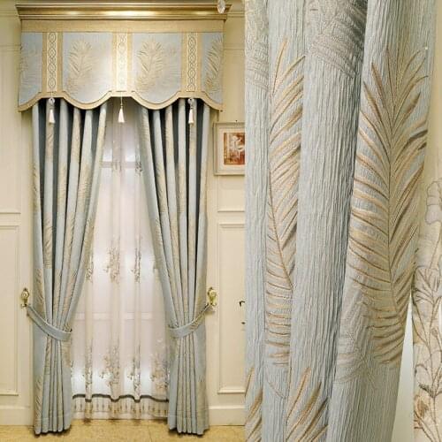 New Chenille Jacquard Upscale Living Room Bedroom Atmosphere Pastoral Northern European Curtains for Living Room Bedroom