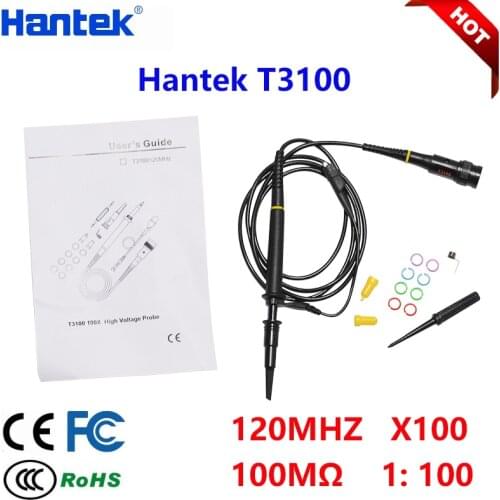 Hantek T3100 High Voltage Interface Oscilloscope Probe For Kkm828/DS0120M/6022BE Clip-On Обнаружить Kit With Accessories 100MHz