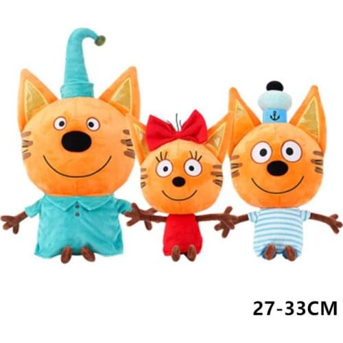 Genuine kid e cats Russian Три кота My Family Three Happy Cats Plush Doll Cookie Candy Pudding Anime Cat Doll Toy Kawaii Gift