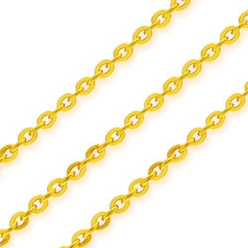 New Arrival 24K Yellow Gold Necklace Chain 999 Gold O Link Necklace