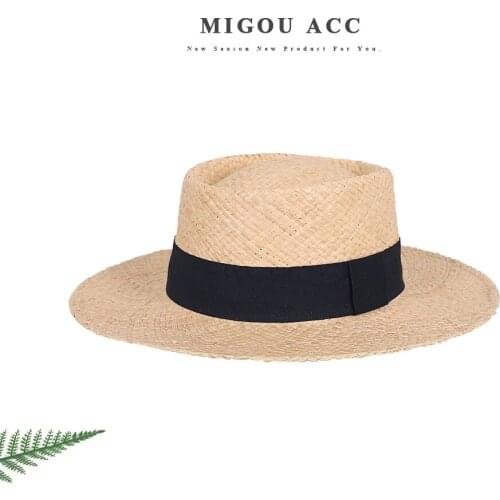 Men And Women Panama Raffia Sun Hats Soft Straw Visor Hat Fashion Beach Hats European and American Hat Female Sunshade Flat Cap
