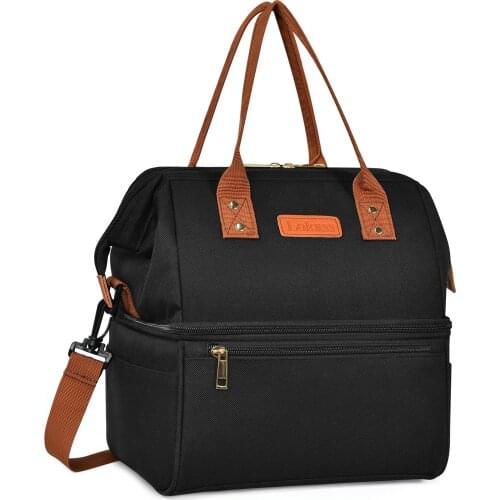 Portable lunch bag new insulated lunch box tote bag large double-layer dinner container school food storage bag