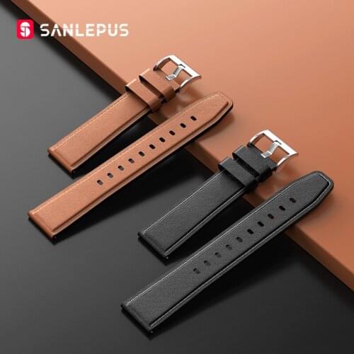 SANLEPUS Quick Change Universal Leather Watch Band Sport Smart Watch Strap Smartwatch Band (22mm)