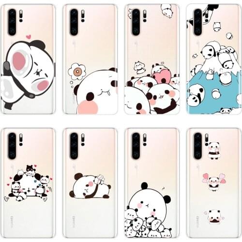 Cute Panda Funny Silicone Phone Case For Huawei P30 Lite Pro P20 Lite 2019 Back Cover For Huawei P Smart Z P Smart Plus 2019