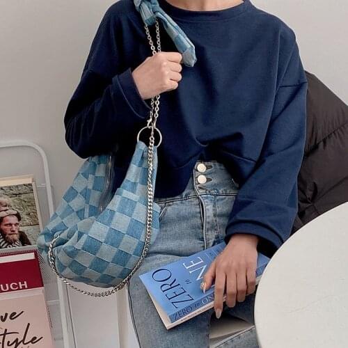 Youda Crossbody Bag Canvas Cloth Diagonal Shoulder Bags Lattice Satchels Fashion Leisure Trend Square Sling Banana Handbags