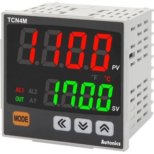 TCN4M-24R Temp Control, W72 x H72, Dual display 4 Digit, PID Control, Relay & SSR Output, 2 Alarm Output, 100-240 VAC