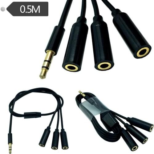 One point three extension cord 3 grades 3 sections DC3.5 male stereo points 3 DC3.5 female stereo audio cables 50cm