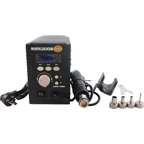 QUICK 2008 ESD digital display heat gun welding machine for SMD Resoldering & mobile phone line and row line of desoldering
