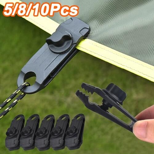10/8/5 PCS Tarpaulin Clip Awning Tent Clamp Canopy Lashing Buckle Jaw Grip Outdoor Camping Hook Anchor Windproof Rope Barb