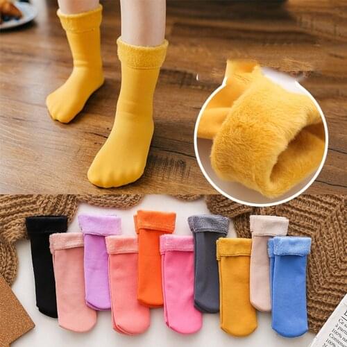 Winter Plus Cotton Blend Thickening Kids Thermal Warm Socks Velvet Children Toddler Baby Girls Boys Floor Socks 3-12 Years Old