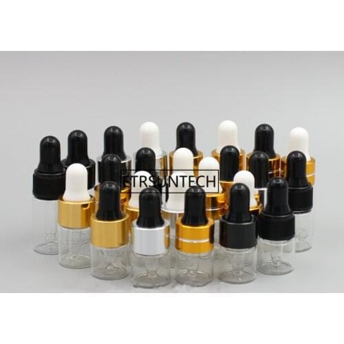1ml 2ml 3ml Portable clear Aromatherapy Esstenial Oil Bottle with Glass Eye Dropper Mini Empty Dropper Bottle F1904