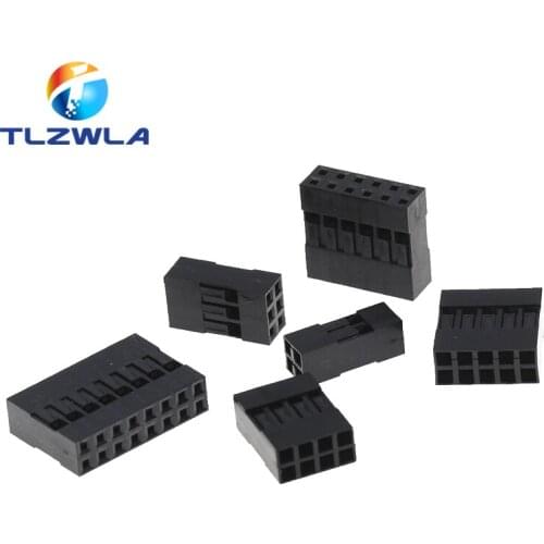 20PCS Dupont Shell 2.54MM Double Row Dupont Cable Case Dupont Plug Dupont Connector Plastic Shell Jump Line Shell