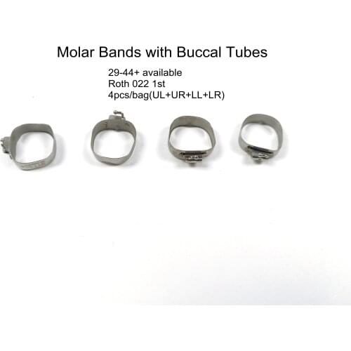 20Pack/80pcs Dental Orthodontic Plain Bands With Buccal Tubes U1L1 Roth 022 1st
