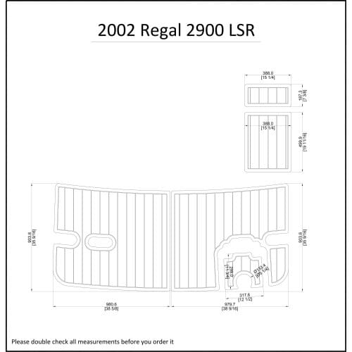 2002 Regal 2900 LSR Boat Swim Platform Pads 1/4" 6mm EVA Teak Decking