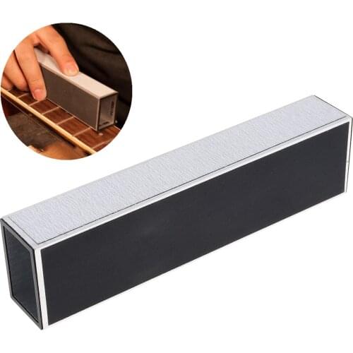 5.1 x 3.8 x 2.5cm Durable Guitar Neck Fret Leveling Sanding Aluminum Beam Luthier Tools with Self-adhesive Sandpaper
