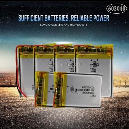 603040 3.7v 800mah battery lithium ion li-polymer battery For PAD DVD E-book bluetooth headset Rechargeable battery accumulator