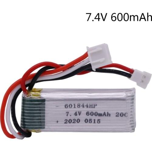Upgrade 7.4V 600mAh Lipo Battery for WLtoys F959 XK DHC-2 A600 A700 A800 A430 2.22Wh RC Drone Parts 7.4V Battery for WLtoys F959