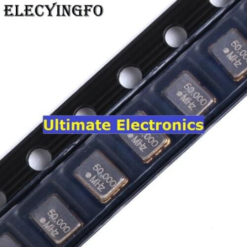 10pcs SMD Active Crystal 3225 50.000MHz 50mhz 50PPM 3.3V 3.2*2.5mm 4feet Resonator