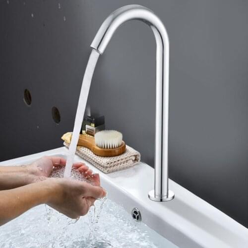 G1/2in Automatic Infrared Sensor Water Faucet Bathroom Stainless Steel Intelligent Induction Faucet Basin Sink Single Cold Tap