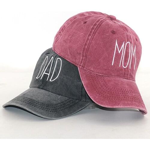New embroidery DAD MOM fashion cap hat 100% cotton washed soft sport baseball caps couple snapback men women dad hats unisex