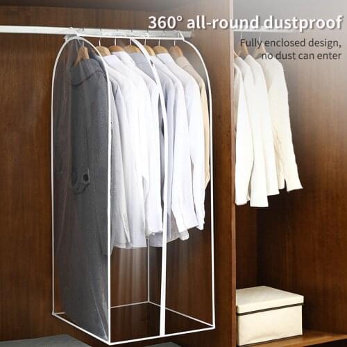 Large Transparent Garment Bag PEVA Dust Cover Clothes Organizer Suit Coat Waterproof Closet Storage Bags Clothing Covers