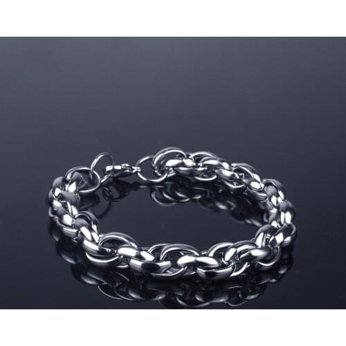 Stainless Steel Hollow Chain Bracelet Fashion Personality Mens Bracelet Hip Hop Rock Style Jewelry Party Accessories