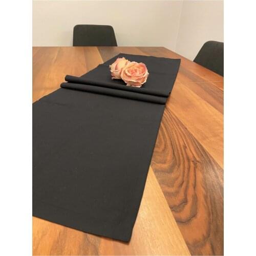 Black Rectangle Runner Wedding Christmas Decoration Tablecloth Luxury