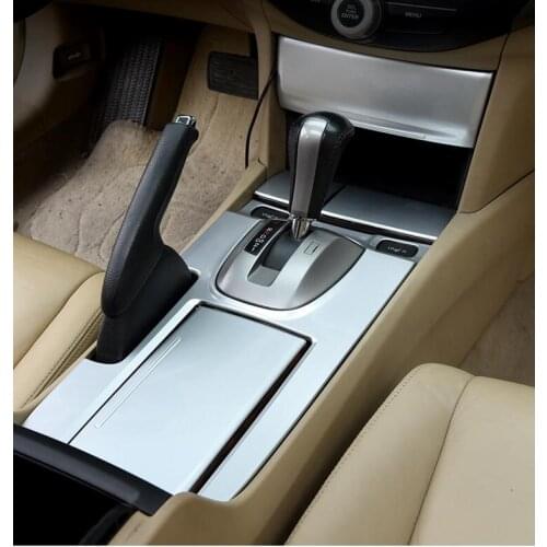 FOR Honda Accord 8th 2008-2012 Silver central console Gear shift panel trim 5pcs