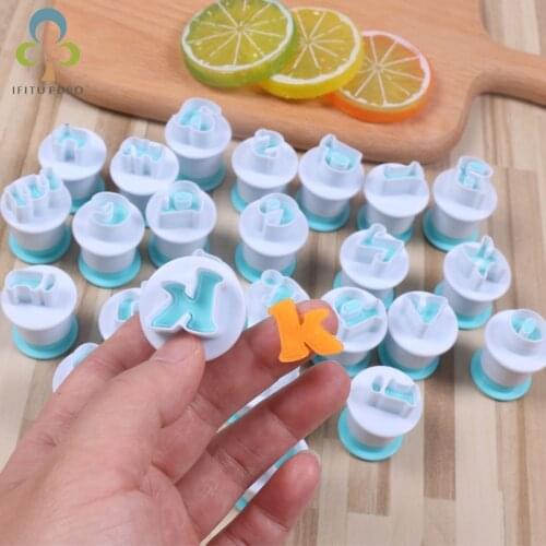 Baking pastry Mold letter fondant Cookie Cutter 26pcs Upper Lowercase Alphabet and 10pcs number cake decoration tools ZXH