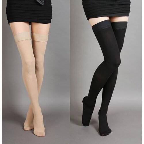 Hot-sale Varicose Veins Thigh High 25-30 mmHg Compression Closed Toe Stockings Calcetines De La Mujer