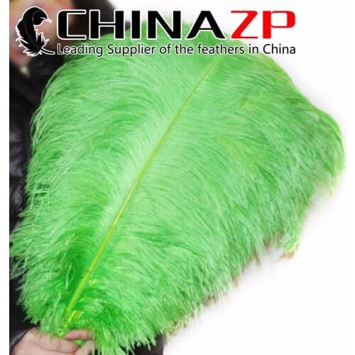 CHINAZP Factory Large Size from 26inch to 28inch (65-70cm) 50pcs/lot Fantastic DIY Decoration Dyed Light Green Ostrich Feathers