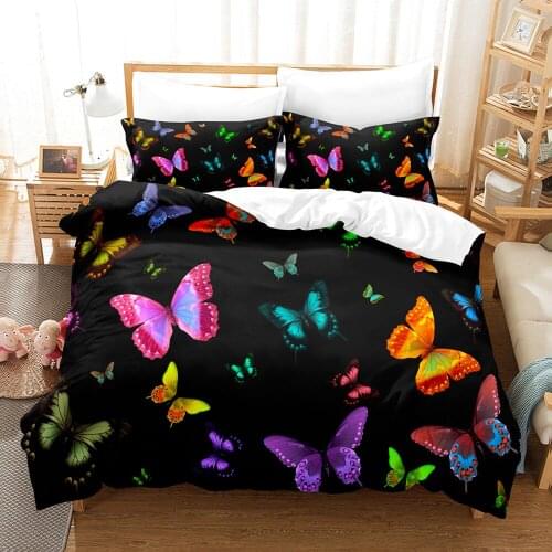 Bedding Set Soft Comfortable King Queen Home Textile Duvet Cover Pillowcase Dekbedovertrek Dream Butterfly Bed Cover Set Bed