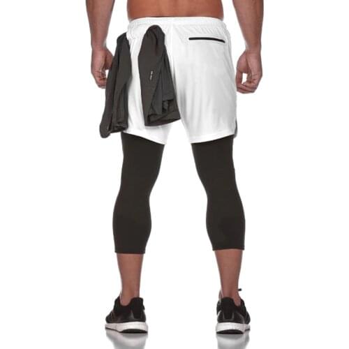 Compression Man Sport Cropped pants Men Sports Tights For Men Basketball Tights Male Compress Run Crossfit Leggings 3/4