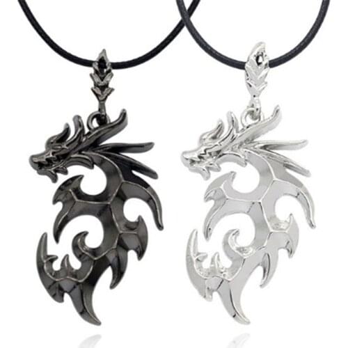 Trendy Brave Men Flame Dragon Necklace Domineering Mens Pendant Necklace Popular Fashion Movies Mens Necklace Jewelry