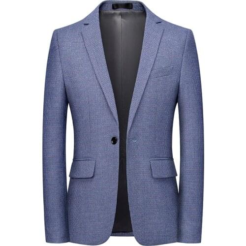 2021 Men Blazer Daily Casual Blazer Wedding Business Suit Men Dress Jacket Man Blazer Slim Plaid Single Breasted Clothing 6xl