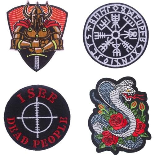 DIY Viking Patch cobra kai Patches On Clothes Iron On Patches For Clothing Biker Applique Stripe Punk Hippie Embroidery Patch
