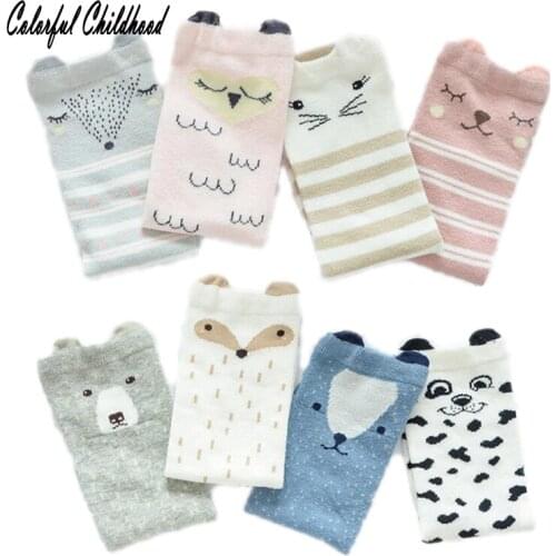 4 Pair/lot Toddler girls Socks Skid Boy&Girls socks Baby Socks Fox Dog Cat 3D Warm Socks 8 Style For 1-6 Year
