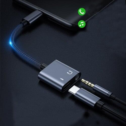 NEW Usb Adapter 2 in 1 Type C to 3.5mm Audio Jack Charger Adapter Headphone Cable for xiaomi huawei Usb Micro Cable Prolunga Usb