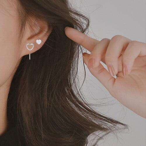 Charm Hollow Unusual Heart Earrings Female Trendy Stud Ear Jewelry Stackable Earcuffs No Pierced Statement Jewelry 2020 Fashion