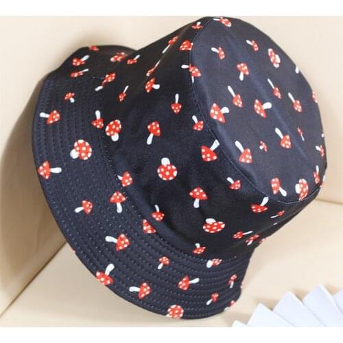 Unisex Mushroom Printed Foldable Panama Bucket Hat Beach Sun Hats Streetwear Fisherman Hat Outdoor Hip Hop Cap Men Woman Hat