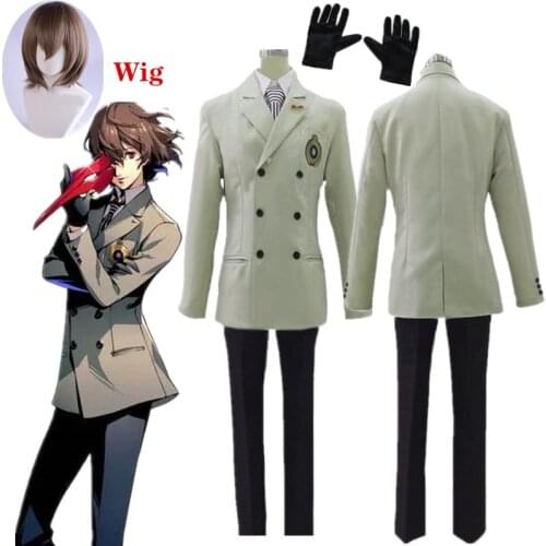 Persona 5 Cosplay Goro Akechi School Uniform P5 Costumes Suits Cosplay Costume Outfits wig Custom Made