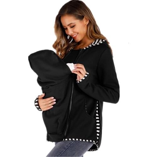 Maternity Hoodie Dress Pregnant Woman Loose Coat More Function Kangaroo Sweater Loose Coat Plus Thick Baby Clothes Nursery Bag